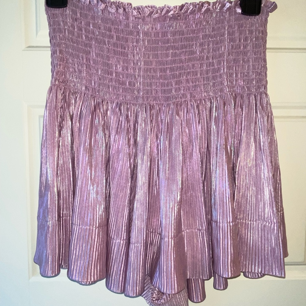 QUEEN OF SPARKLES Purple Mini Shorts